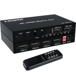 Matrix HDMI Switch Splitter 4x2 4K HDCP Rozdzielacz Toslink Jack + Pilot IR