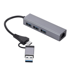 Hub USB-A/C 3x 3.0 + Ethernet Rozgałęźnik portów