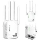 Wzmacniacz sygnału WIFI Repeater LAN RJ-45 1200Mbps Router AP 4 anteny 5GHz