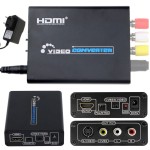Konwerter z HDMI PAL/NTSC na do S-VIDEO RCA AV 3x CHINCH SVHS Przejściówka (Zestaw z kablami)
