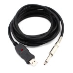 Interfejs gitary przejściówka JACK 6,3 mm -  USB 2.0 A  kabel o długości 3 m