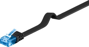 Kabel LAN Patchcord CAT 6A UTP PŁASKI czarny 0.5m