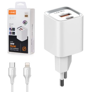Ładowarka USB 30W PD QC3.0 kabel USB-C Lightning