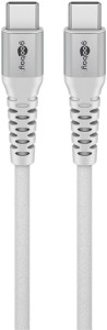 Kabel USB-C 2.0 Goobay SuperSoft TEXTIL biały 1m