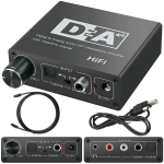 Konwerter dźwięku Toslink / Coaxial + audio L/P jack 3,5mm kabel optyczny