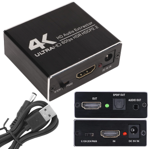 Ekstraktor 4K 60FPS HDMI 2.0 na HDMI Toslink Jack Rozdzielacz audio 5.1 2CH