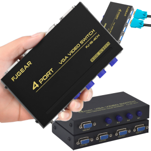 Switch D-SUB VGA 4x1 rozdzielacz obrazu wideo przełącznik 4 porty przyciski