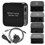 TOSLINK splitter 1x3 SPDIF kabel optyczny rozdzielacz aktywny kabel zestaw