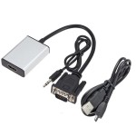 KONWERTER obrazu z VGA + jack 3,5mm do HDMI Adapter kabel przejściówka