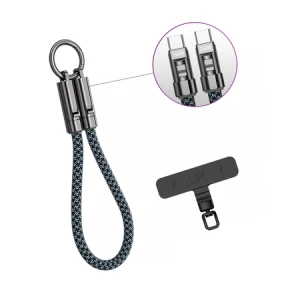 Kabel USB-C ze smyczą PD 240W 30cm BW
