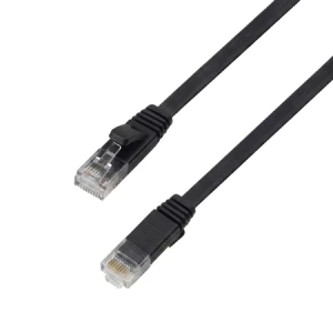 Kabel RJ45 CAT 6a U/UTP AWG32 płaski czarny 15m