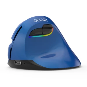 Mysz pionowa Delux M618 MINI niebieska, bezprzew.