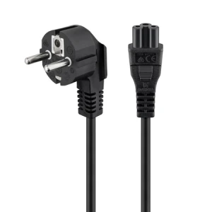 Kabel zasilający C5 kątowy Goobay czarny 1,8m