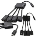 HUB 3x USB 1x MicroUSB tablet ANDROID OTG myszka