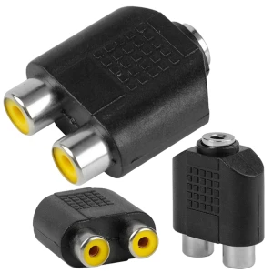 Przejściówka żeńska Jack 3,5mm na 2x RCA adapter stereo Chinch AV LR żeński