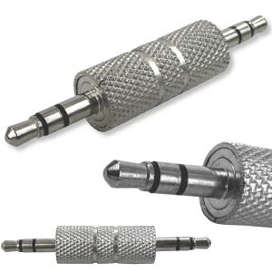 Adapter Jack 3,5 mm - Jack 3,5 łącznik JACK3,5 srebrna złączka wtyk aux
