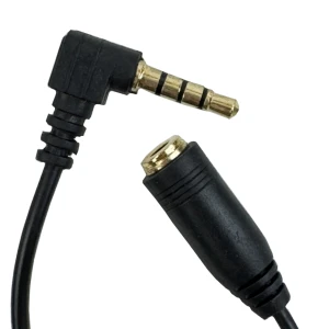 Kabel adapter kątowy Jack 3,5mm AUX przewód 90° wtyk 4 pin gniazdo 15cm
