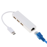 HUB USB-C do 3 x USB 2.0 / ethernet RJ45 karta sieciowa adapter internet