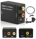 Konwerter dźwięku cyfrowego Coaxial TOSLINK do analogowego 2 x RCA stereo