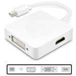 Adapter mini DP DisplayPort na VGA / DVI / HDMI Przejściówka konwerter