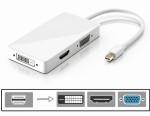 Adapter mini DP DisplayPort na VGA / DVI / HDMI 3w1 przejściówka konwerter