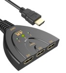 Switch HDMI 3in1 ROZGAŁĘŹNIK 3x1 przejściówka przełącznik wideo 3 porty