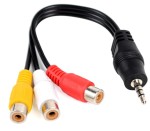 Przejściówka JACK 3,5mm 4P na RCA 3x CHINCH Audio Video Stereo rozdzielacz