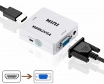 Konwerter z HDMI na VGA + JACK przejściówka obrazu i dźwięku adapter wideo