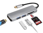 Hub USB-C 3.1 konwerter 2x USB 3.0 HDMI micro SD czytnik kart przejściówka
