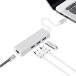 HUB USB 3.1 typ C  3x USB 3.0 ethernet RJ-45 LAN przejściówka stacja