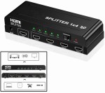 SPLITTER HDMI obrazu dźwięku 1x4 3D HDCP 1.4 4Kx2K 2160p