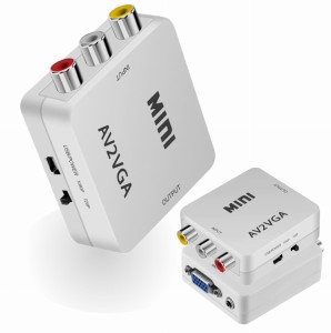 Konwerter obrazu i dźwięku z AV na VGA przejściówka przetwornik adapter