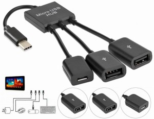HUB USB typ C 3.1 2x USB + micro tablet ANDROID OTG myszka