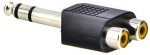Przejściówka / adapter stereo JACK 6,3mm męski na 2x RCA Chinch żeński