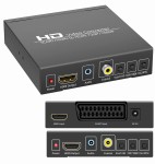 SCART/HDMI na HDMI Coaxial jack PAL NTSC Konwerter + SWITCH euro