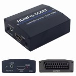 Konwerter obrazu i dźwięku HDMI na SCART + jack 3,5mm przejściówka