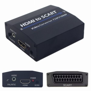 Konwerter obrazu i dźwięku HDMI na SCART + jack 3,5mm przejściówka