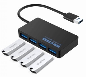 Rozgałęźnik 4 portowy HUB USB 3.0 1x4 5Gbps